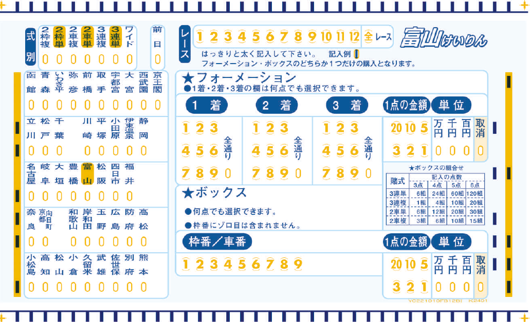 フォーメーション・ボックス用カード