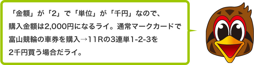 通常のマークカードの記入方法